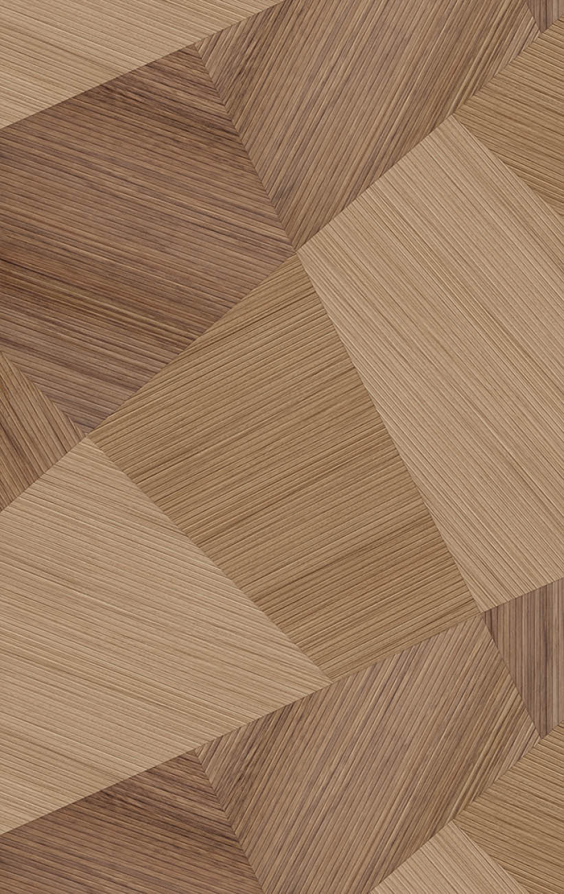 A wooden wall with a pattern of triangles. AI generated content